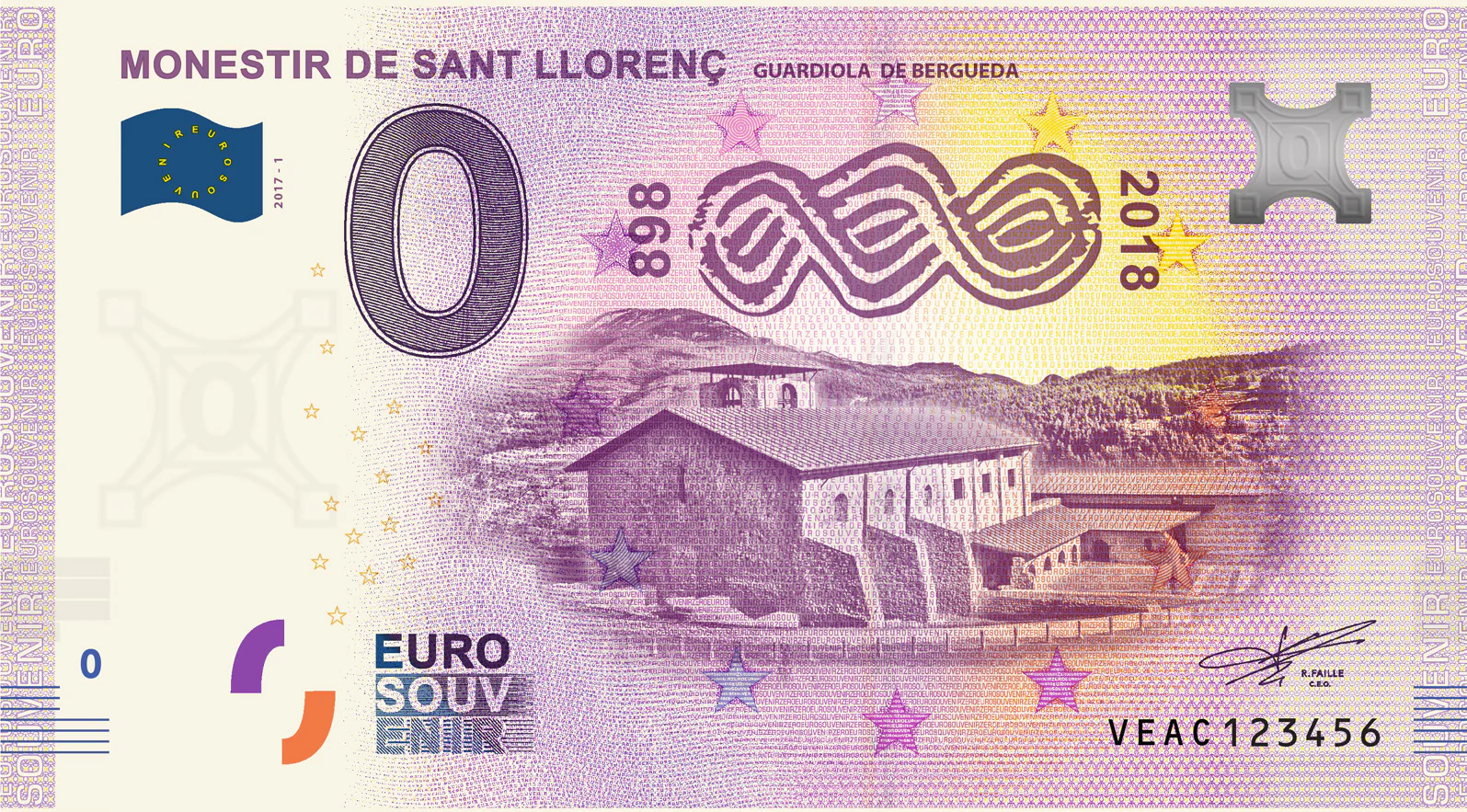Billetes de 0 euros del Monestir de Guardiola del Bergueda