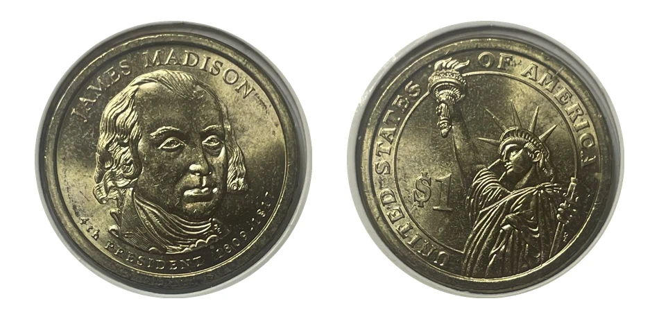 Dólares Presidenciales - Presidente James Madison (1809-1817)