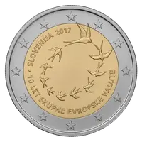 Décimo aniversario del euro (Eslovenia 2017)