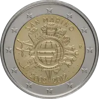 Diez años del euro (San Marino 2012)